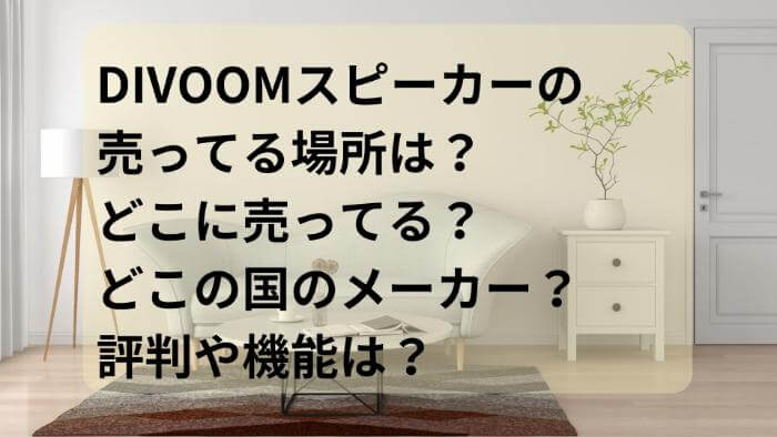 DIVOOMスピーカーの売ってる場所は？どこに売ってる？どこの国のメーカー？特徴や機能は？