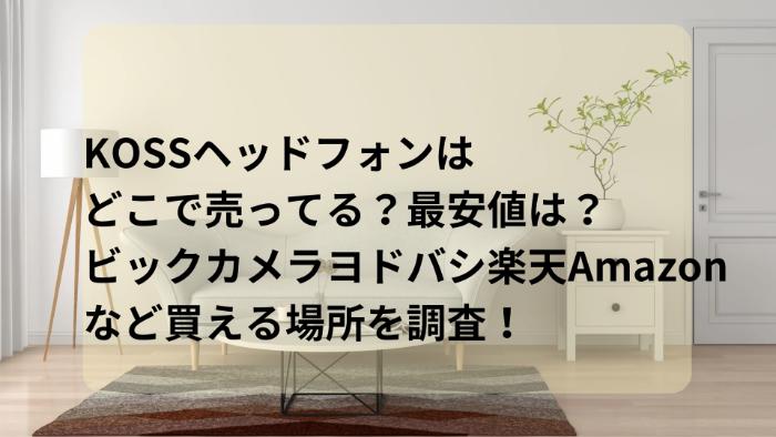 KOSSヘッドホンはどこで売ってる？最安値は？ビックカメラヨドバシ楽天Amazonなど買える場所を調査！