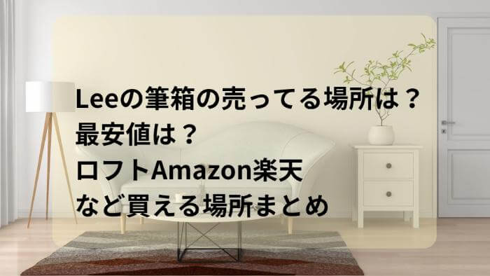 Leeの筆箱の売ってる場所は？最安値は？ロフトAmazon楽天など買える場所まとめ